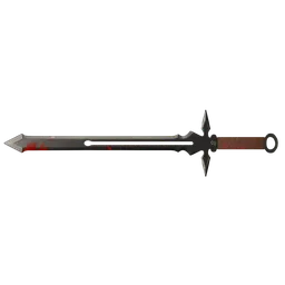 "Highly-detailed historic military sword 3D model, created using Blender 3D software and rendered with Cycles. Features a red handle with a dazzling gem in the hilt and realistic rust texture. Perfect for game design or digital art projects."