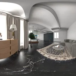 Modern Luxury Living Room Panorama