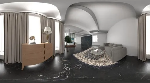 Modern Luxury Living Room Panorama
