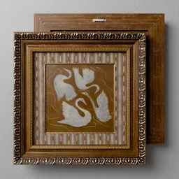 Picture Vintage White Swan Art Frame