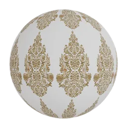 Floral paisley motifs wallpaper