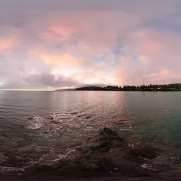 Colorful Cloudy Sunrise Ocean Coast