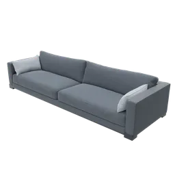 Highly detailed grey 3D model sofa optimized for Blender, ideal for modern interior renderings.