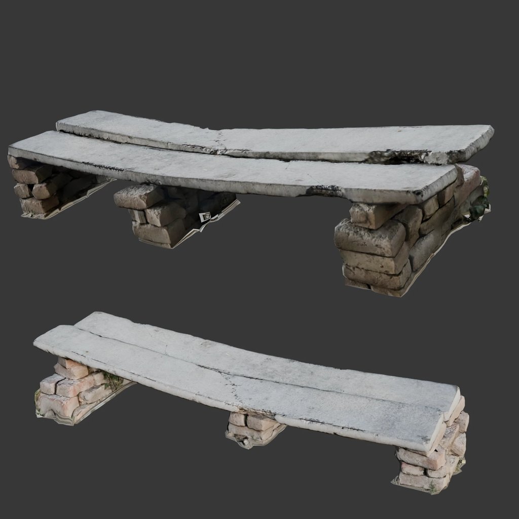 Scanned stone Bench | Benches models | Blendkit