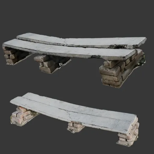 Scanned stone Bench