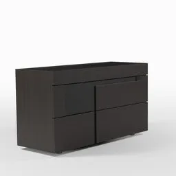 Modern 3D drawer render for Blender, high-resolution model with realistic textures and shading, suitable for interior visualization.