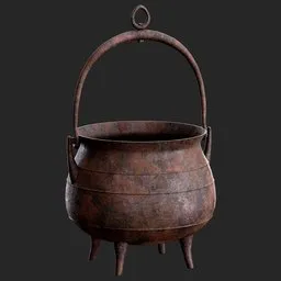 Medieval Rusty Cauldron