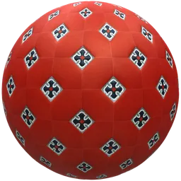 Red Compass Mosaic Tile