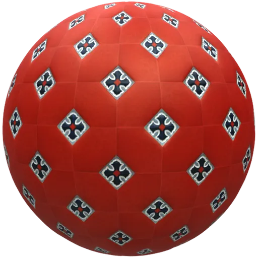 Seamless PBR ceramic texture for 3D modeling with adjustable color, roughness, metallic, and displacement settings.