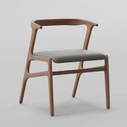 "Mid Century Dining Chair 3D Model for Blender with wooden frame and elegant design. Rendered with Redshift and modeled by Henry Taylor, available on worth1000.com. Dimensions 55x58x72."