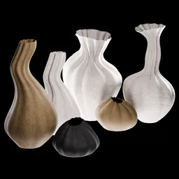 Decorative Clay Vases Set