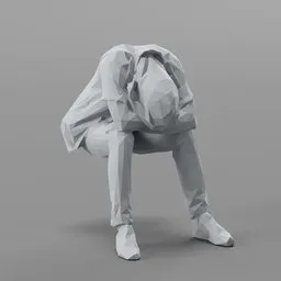 Lowpoly Hobo Sitting
