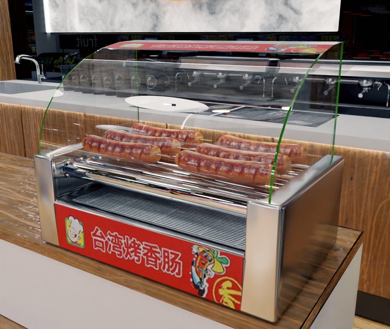 Sausage raoster 3D Shopping / Retail models BlenderKit