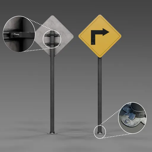 Sign sharp turn