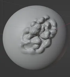 3D Blender sculpting brush for creating detailed zombie infection textures on models