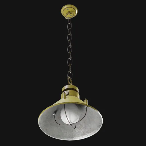 Industrial Hanging Ceiling Lamp Yellow