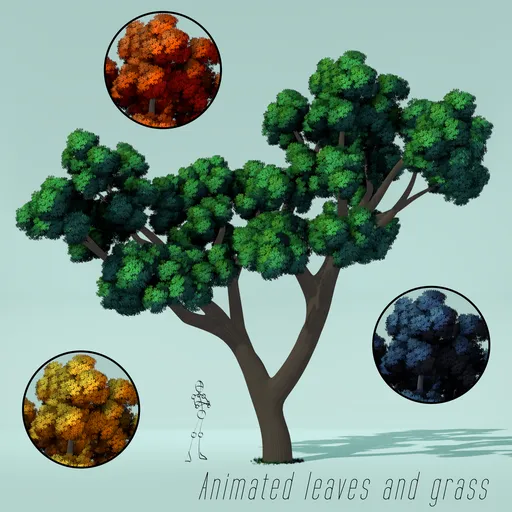 Cartoon style wide tree