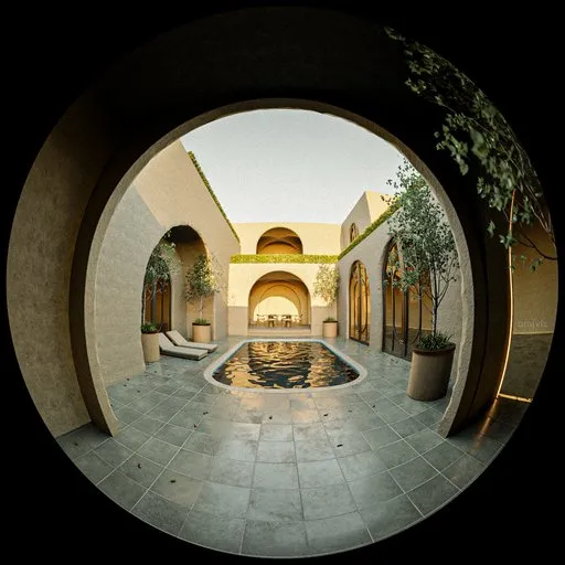 Mediterranean Courtyard Pool