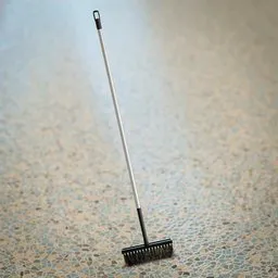 Detailed 3D model broom with realistic textures, ideal for virtual interior design, rendered with Blender 3D software.