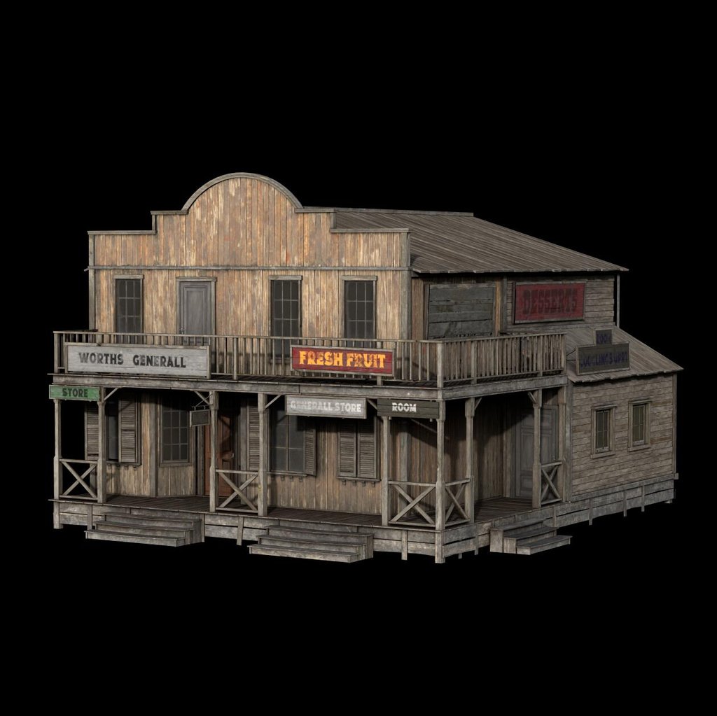 Wild West Building | FREE Buildings models | BlenderKit