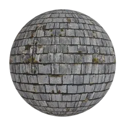 Weathered slate shingle roof