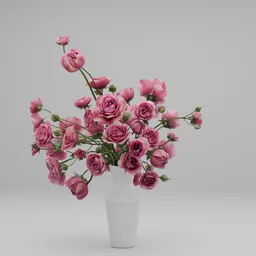 Pink Rose Flower Vase