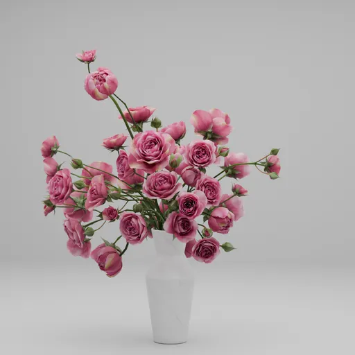 Pink Rose Flower Vase