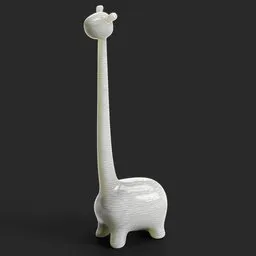 Simplistic white giraffe figure 3D model, ideal for Blender rendering and design projects.
