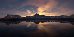 Glacier Lake Sunset Mountain