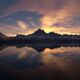 Glacier Lake Sunset Mountain