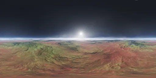 Sci-fi Planet Landscape Aerial