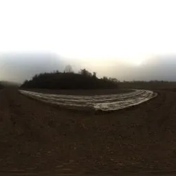 Foggy overcast quarry