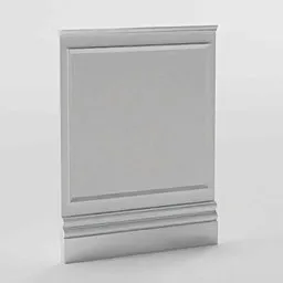 3D model of a teal painted classic wooden wall panel with PBR textures, optimized for Blender 3D.