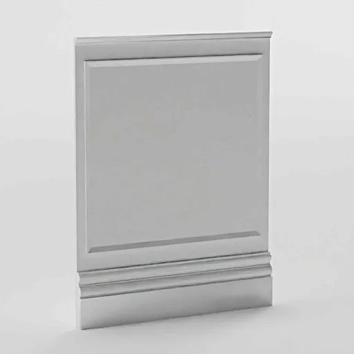 3D model of a teal painted classic wooden wall panel with PBR textures, optimized for Blender 3D.