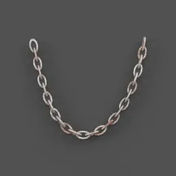 Detailed metallic 3D chain model for Blender, ideal for realistic medieval or industrial scene rendering.