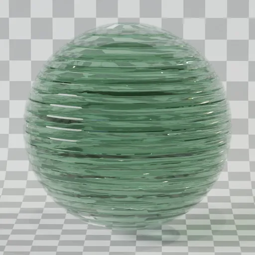 Realtime procedural glass shader with wavy texture for 3D Blender materials, suitable for interior design.