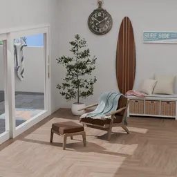 Coastal Surf Corner Interior Scene