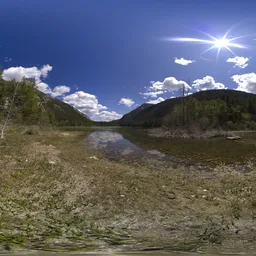 Lake in Canadian Nature Sunny