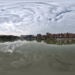 Lake bluesky clouds sunshine