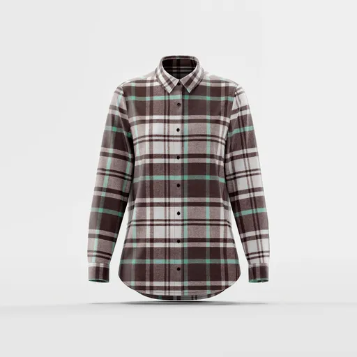 Mint & Brown Flannel Plaid Shirt