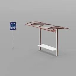 Mexican Bus Stop (Parabus) lowpoly