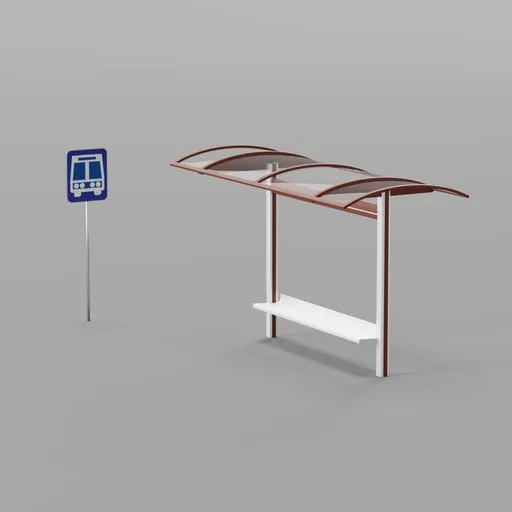 Mexican Bus Stop (Parabus) lowpoly