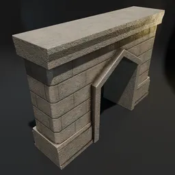 Stone Wall Section Arch Doorway