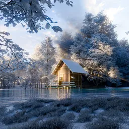 Winter Lake Cabin