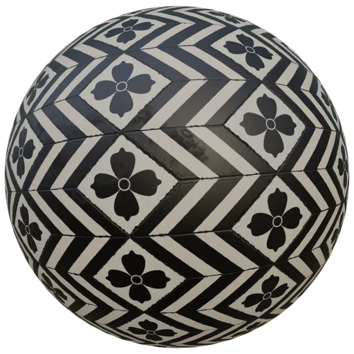 High-resolution PBR zigzag checker tile material for 3D modeling and rendering in Blender and other applications.