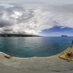 Ocean Coast Cloudy Sky Day
