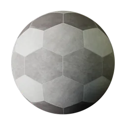 High-resolution PBR hexagon floor tiling texture for 3D modeling and rendering in Blender.