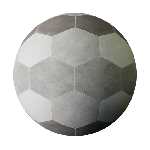 High-resolution PBR hexagon floor tiling texture for 3D modeling and rendering in Blender.