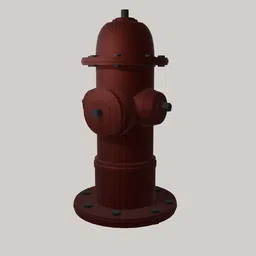Detailed Blender 3D model of a fire hydrant, suitable for animated urban environments.