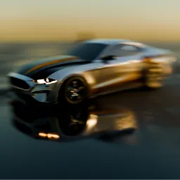 Cinematic Car on a Rainy Road